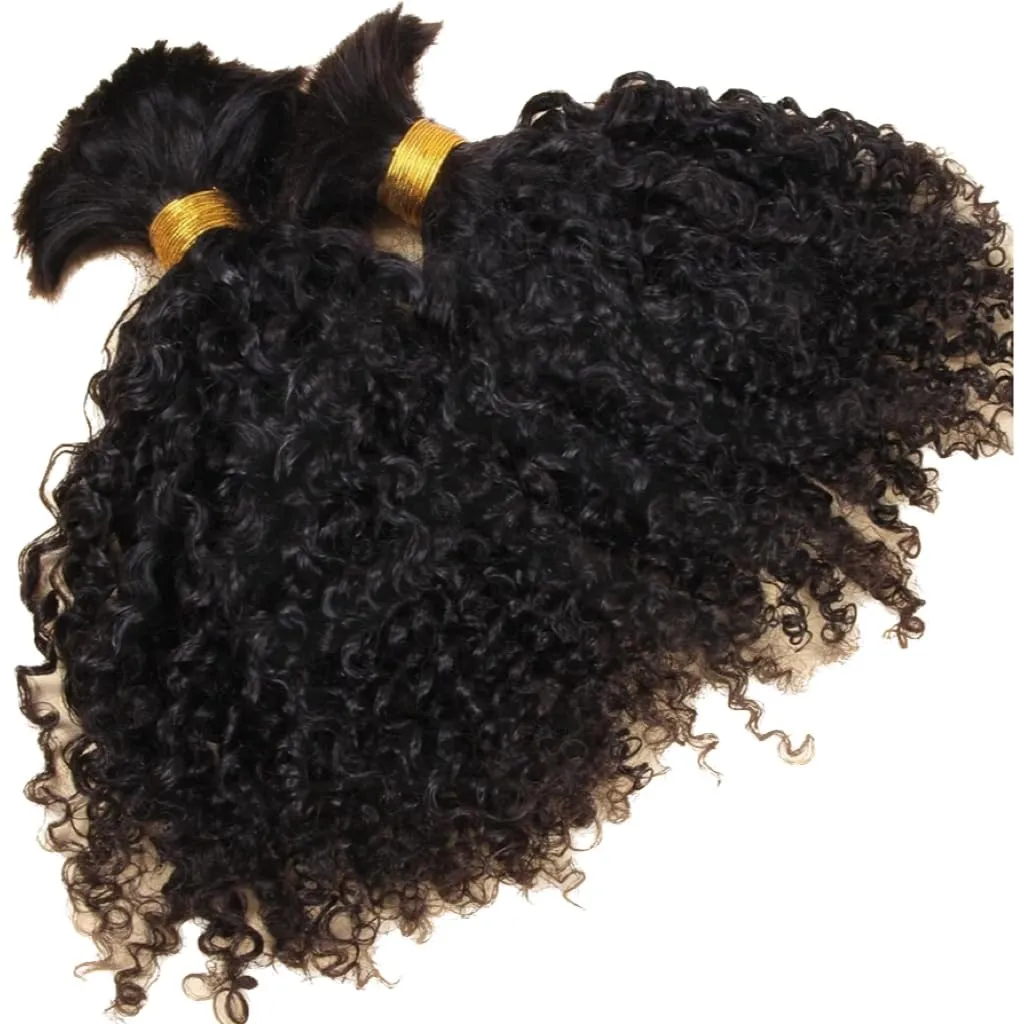 Afro Kinky Bulk Human Hair Extensions 100% Unprocessed Brazilian Virgin Human Hair 14 Inch 300g