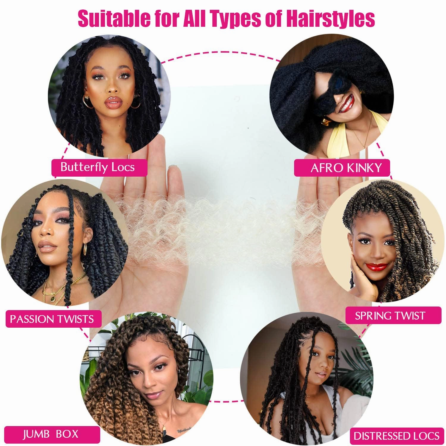 Afro Twist Hair 28 Inch 8 Packs, Springy Afro Twist Hair Pre Fluffed Spring Twist Hair Pre Stretched Wrapping Hair for Soft Locs Hair Extensions (8-613#)
