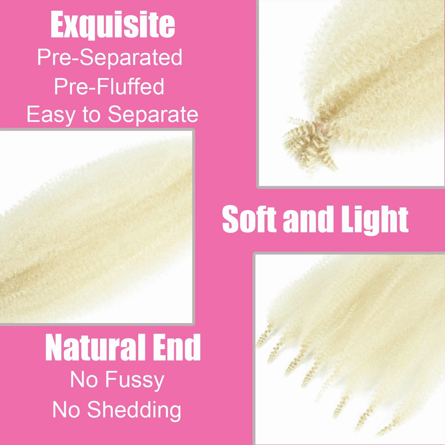 Afro Twist Hair 28 Inch 8 Packs, Springy Afro Twist Hair Pre Fluffed Spring Twist Hair Pre Stretched Wrapping Hair for Soft Locs Hair Extensions (8-613#)