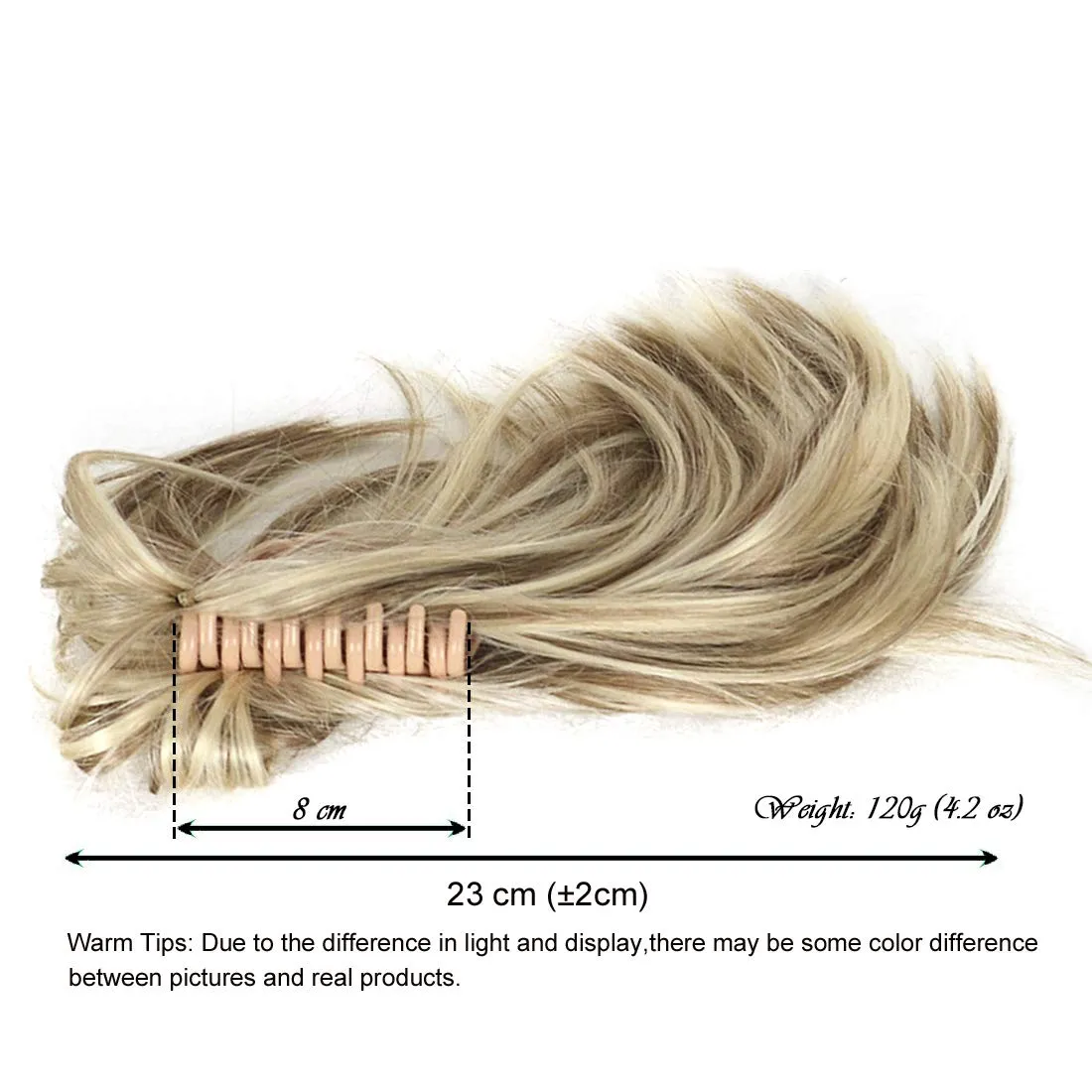 Aimole Adjustable Messy Style Ponytail Clip-on Straight Wig Short Extensions Hair Synthetic Hairpiece (130 Copper red)