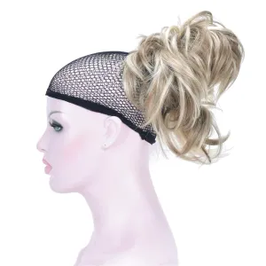 Aimole Adjustable Messy Style Ponytail Clip-on Straight Wig Short Extensions Hair Synthetic Hairpiece (H16-613 Blonde Highlighted)
