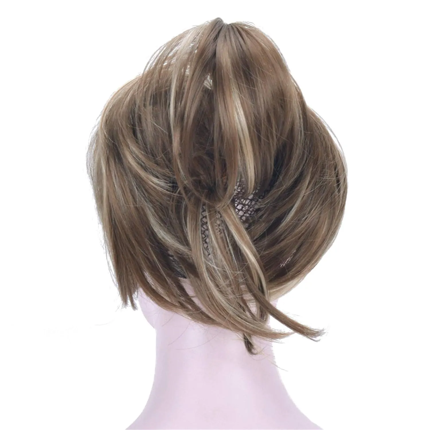 Aimole Adjustable Ponytail Clip-on Straight Wig Short Extensions Synthetic Hair Hairpiece (12TT26)
