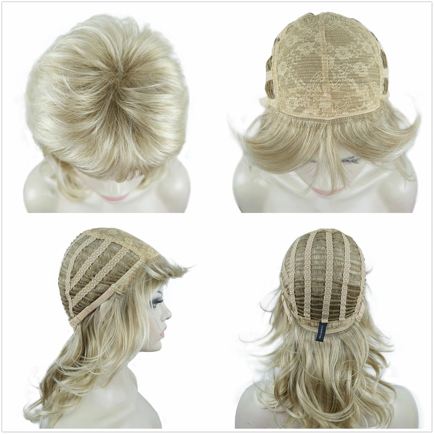 Aimole Shaggy Layered Wig Shoulder Length Women's Wig with Hair Bangs Premium Synthetic Hair Wig for Women (15BT613)