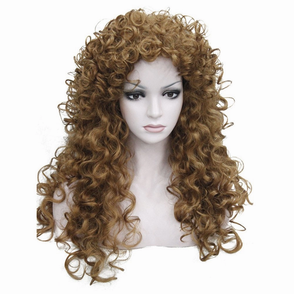 Aimole Synthetic Heat Resistant Hair Long Curly Wigs Cosplay Women Wig(27-Strawberry Blonde)