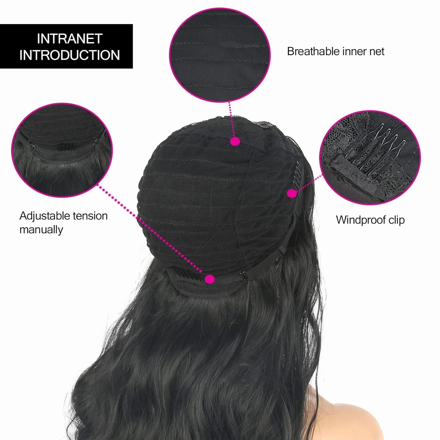 Aisaide Long Wavy U Part Wig Body Wave U Part Half Wigs for Black Women Synthetic U Part Clip in Hair Extensions No Leave Out V Shape 24inch
