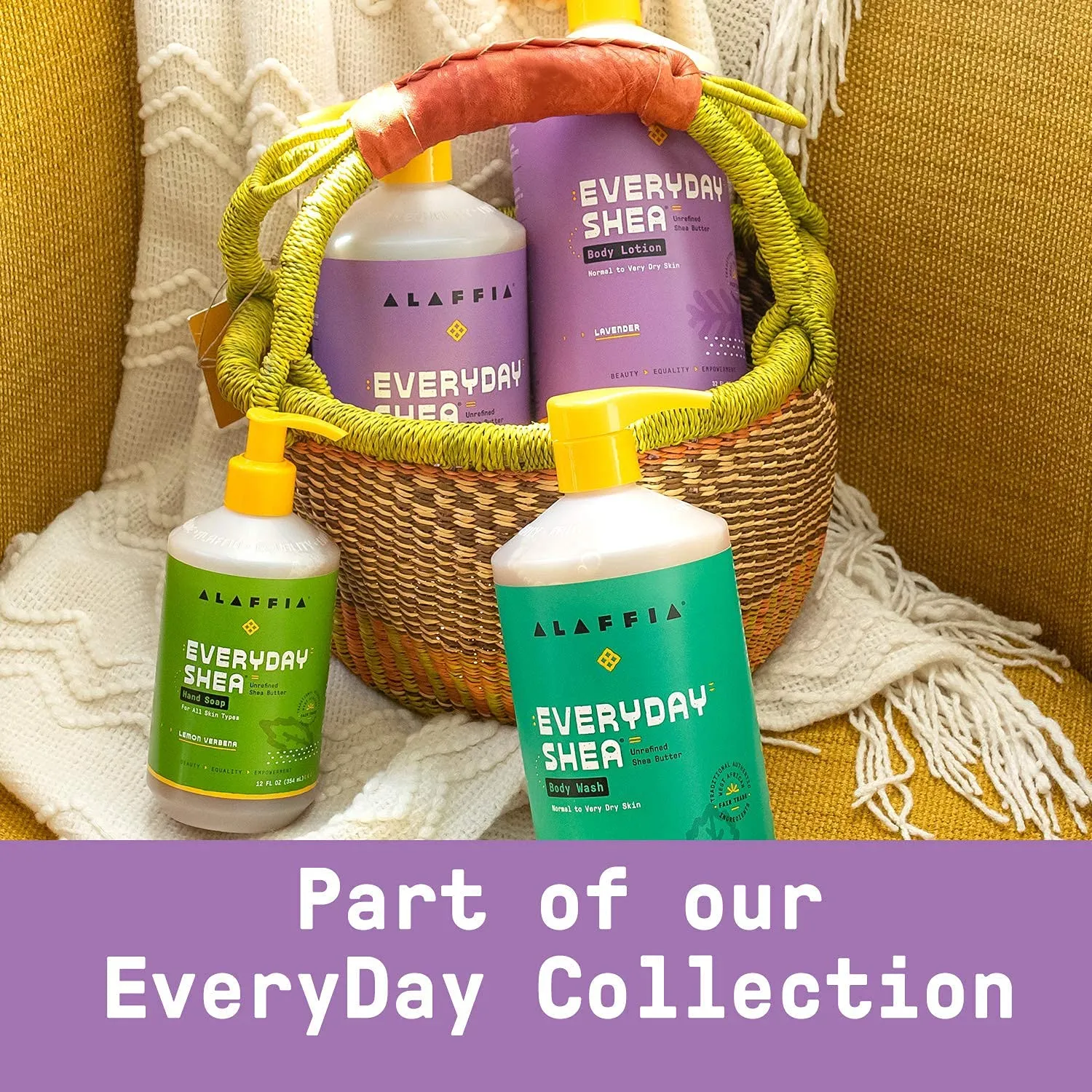 Alaffia EveryDay Shea Shampoo - Normal to Very Dry Hair, Helps Clean with Shea Butter and Coconut Oil, Fair Trade, Lavender, 32 Fl Oz