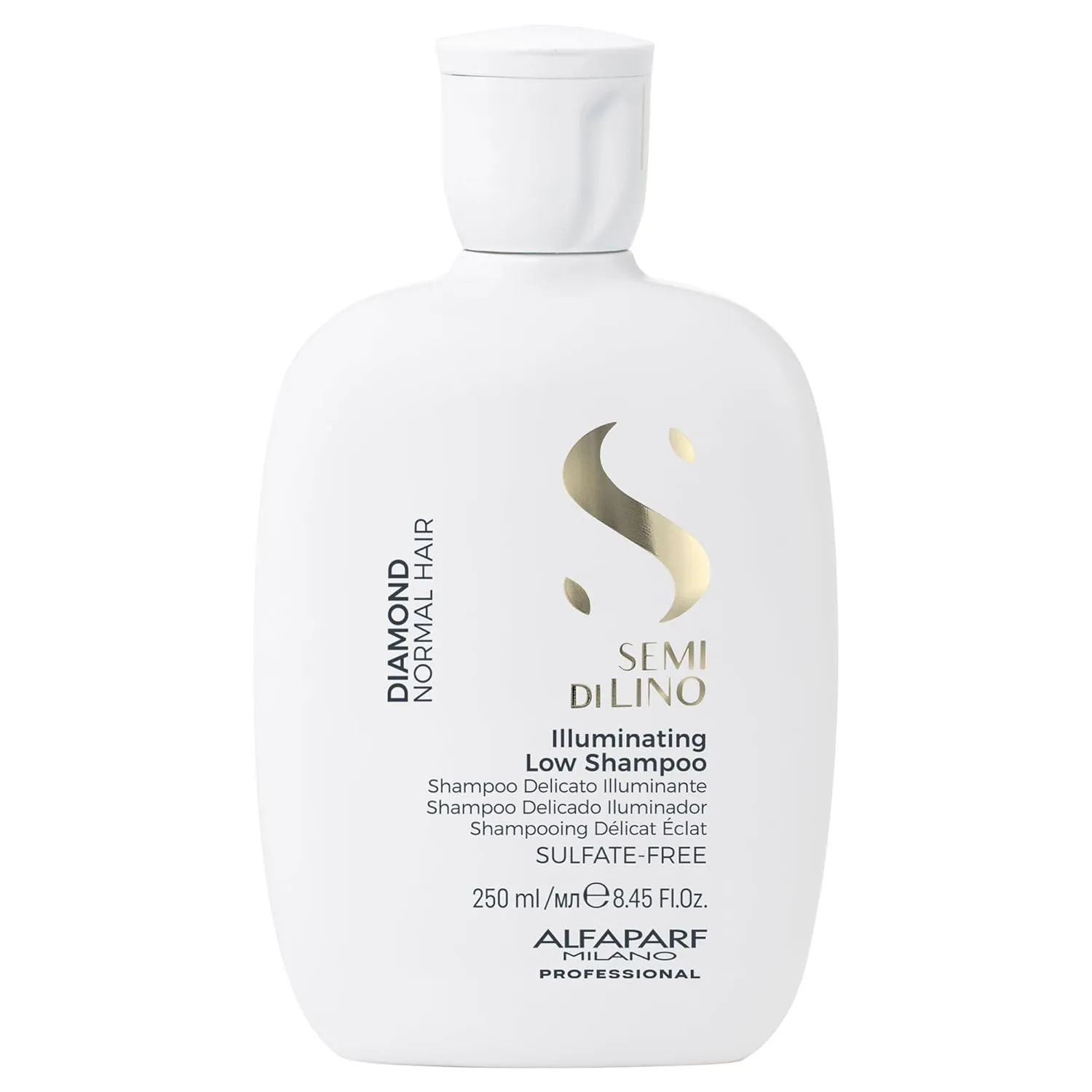 Alfaparf Milano Semi Di Lino Diamond Shine Illuminating Sulfate Free Shampoo - Adds Gloss and Shine - Paraben and Paraffin Free - Safe on Color Treated Hair - Professional Salon Quality