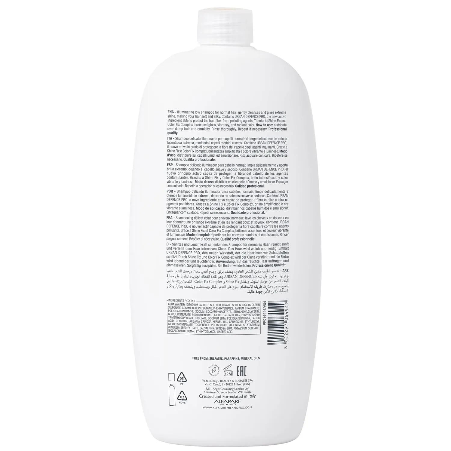 Alfaparf Milano Semi Di Lino Diamond Shine Illuminating Sulfate Free Shampoo - Adds Gloss and Shine - Paraben and Paraffin Free - Safe on Color Treated Hair - Professional Salon Quality