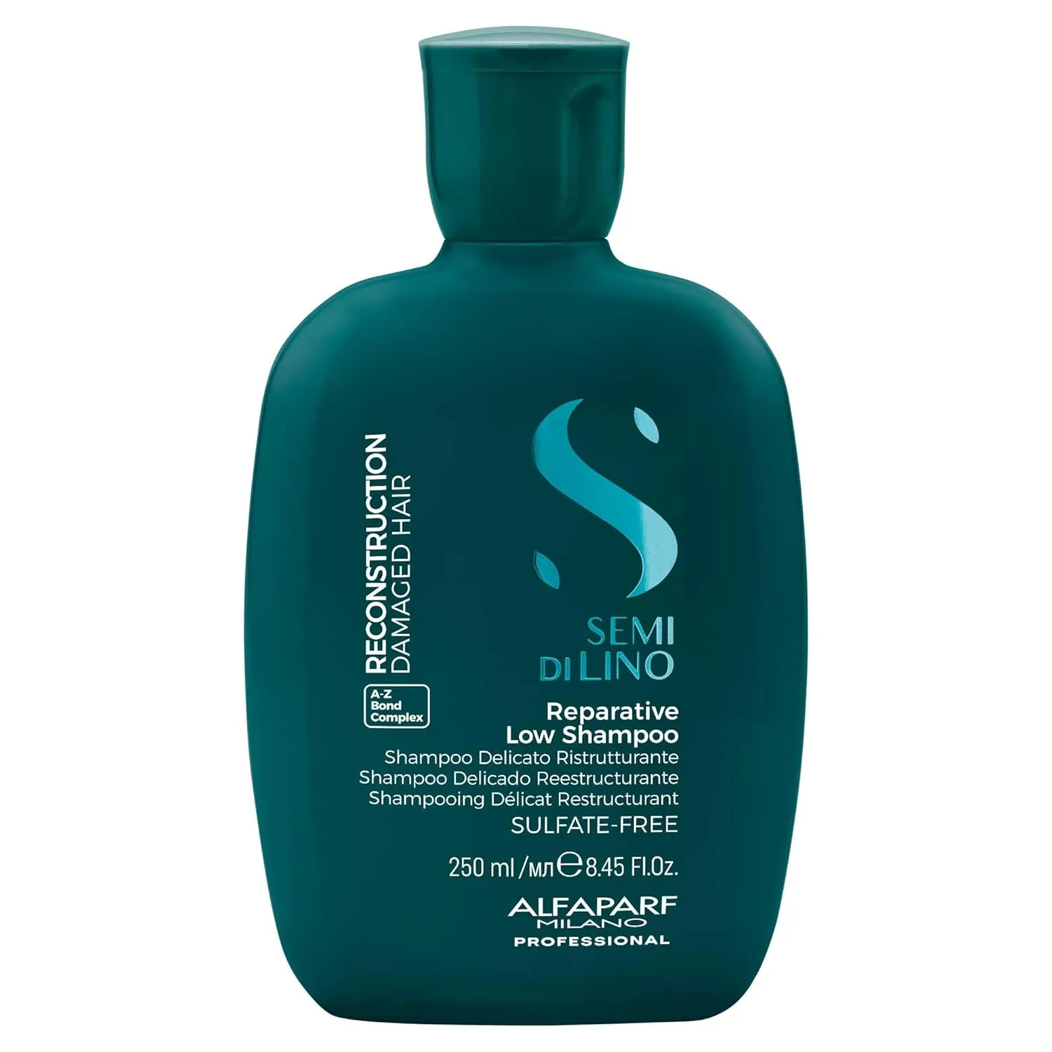Alfaparf Milano Semi di Lino Reconstruction Reparative Sulfate Free Shampoo for Damaged Hair - Color Safe - Repairs, Restores Fiber & Elasticity - Paraben Free - Vegan