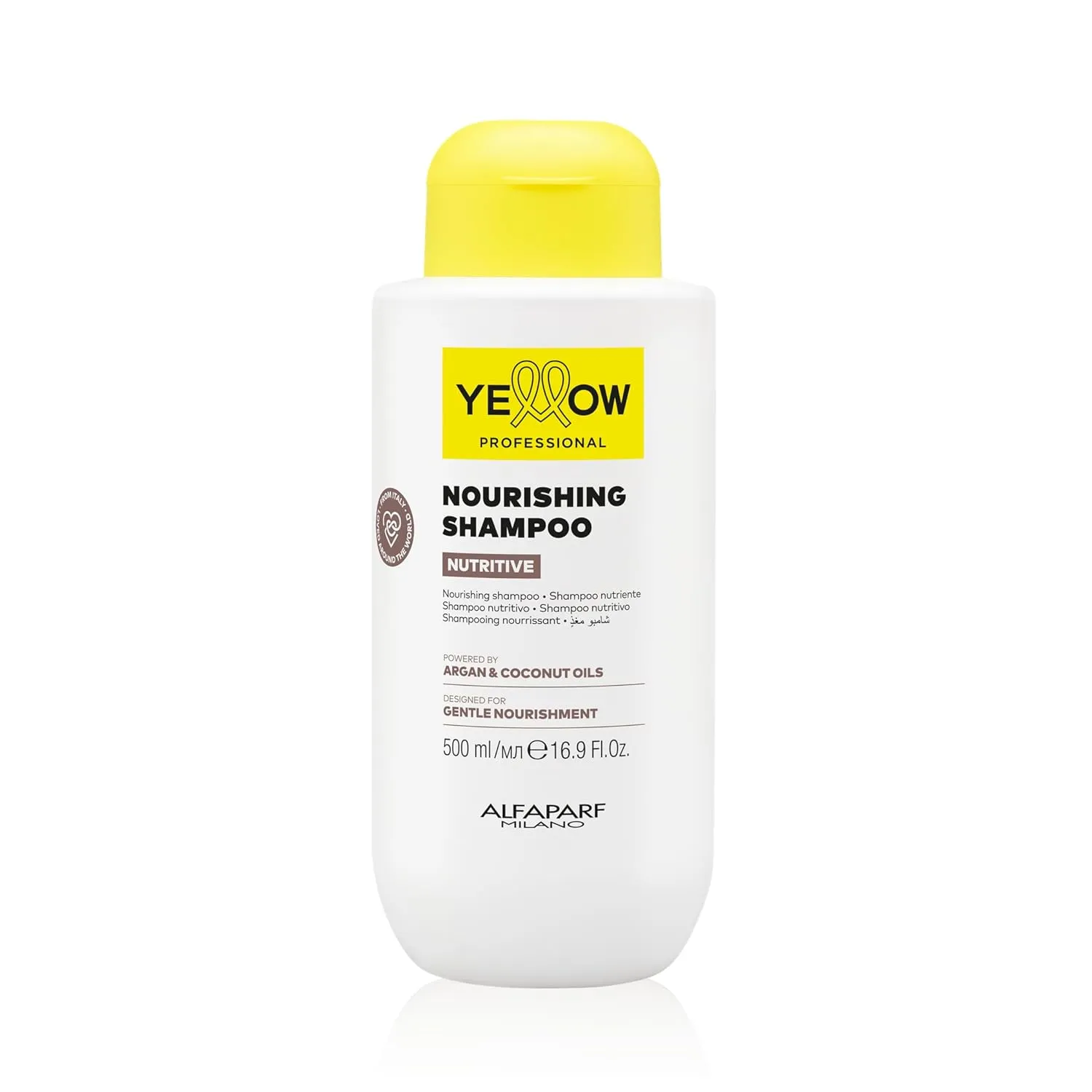 Alfaparf Milano Yellow Professional Moisturizing Shampoo for Dry Hair - Anti-Frizz Shampoo that Nourishes, Hydrates, and Replenishes Hair - Adds Shine - Vegan (16.9 fl oz / 500ml)
