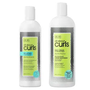 ALL ABOUT CURLS Lo-Lather Cleanser Shampoo | For Curly Hair | Essential Moisture | Gentle Cleansing | Slightly Sudsy | Cruelty Free | Sulfate & Paraben Free