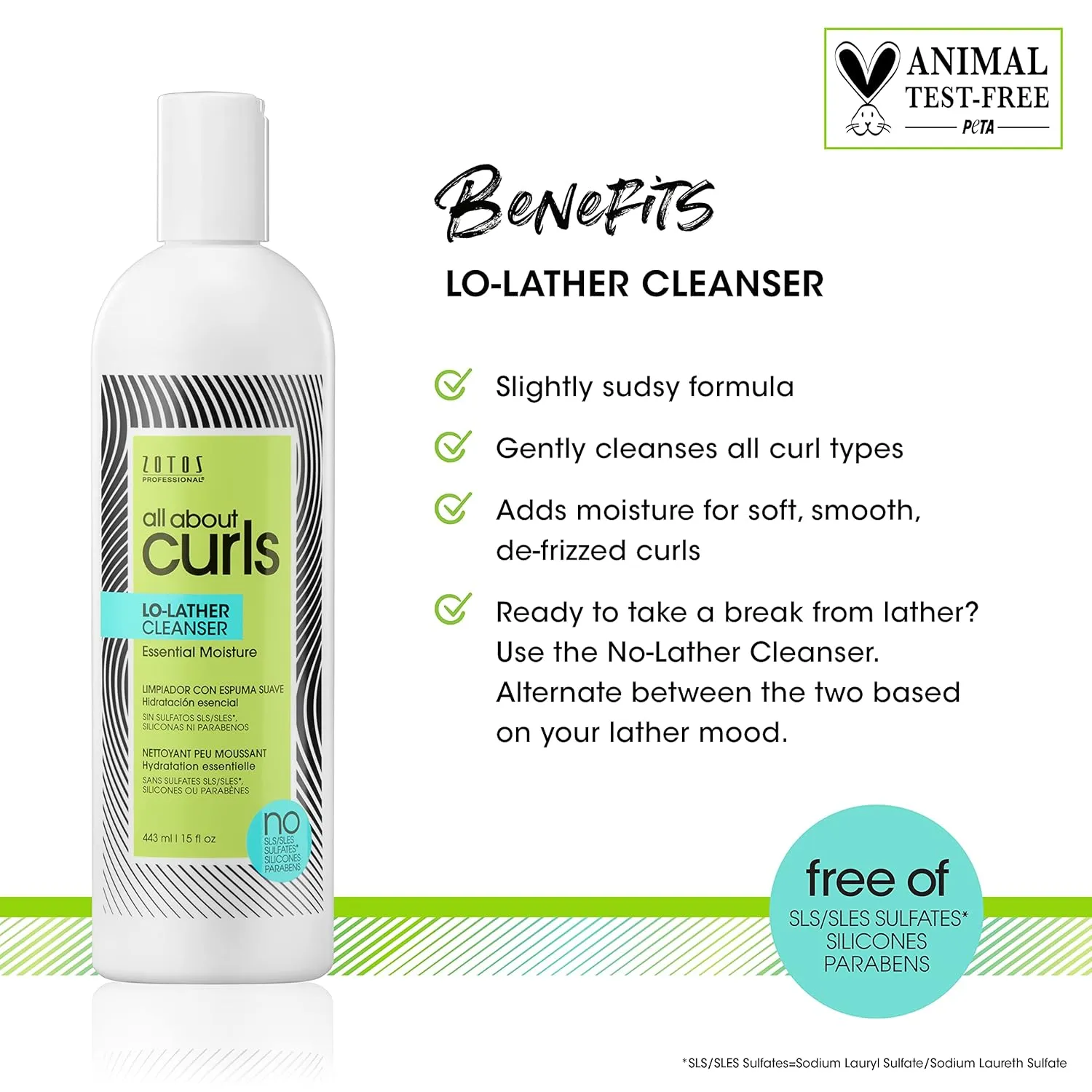 ALL ABOUT CURLS Lo-Lather Cleanser Shampoo | For Curly Hair | Essential Moisture | Gentle Cleansing | Slightly Sudsy | Cruelty Free | Sulfate & Paraben Free