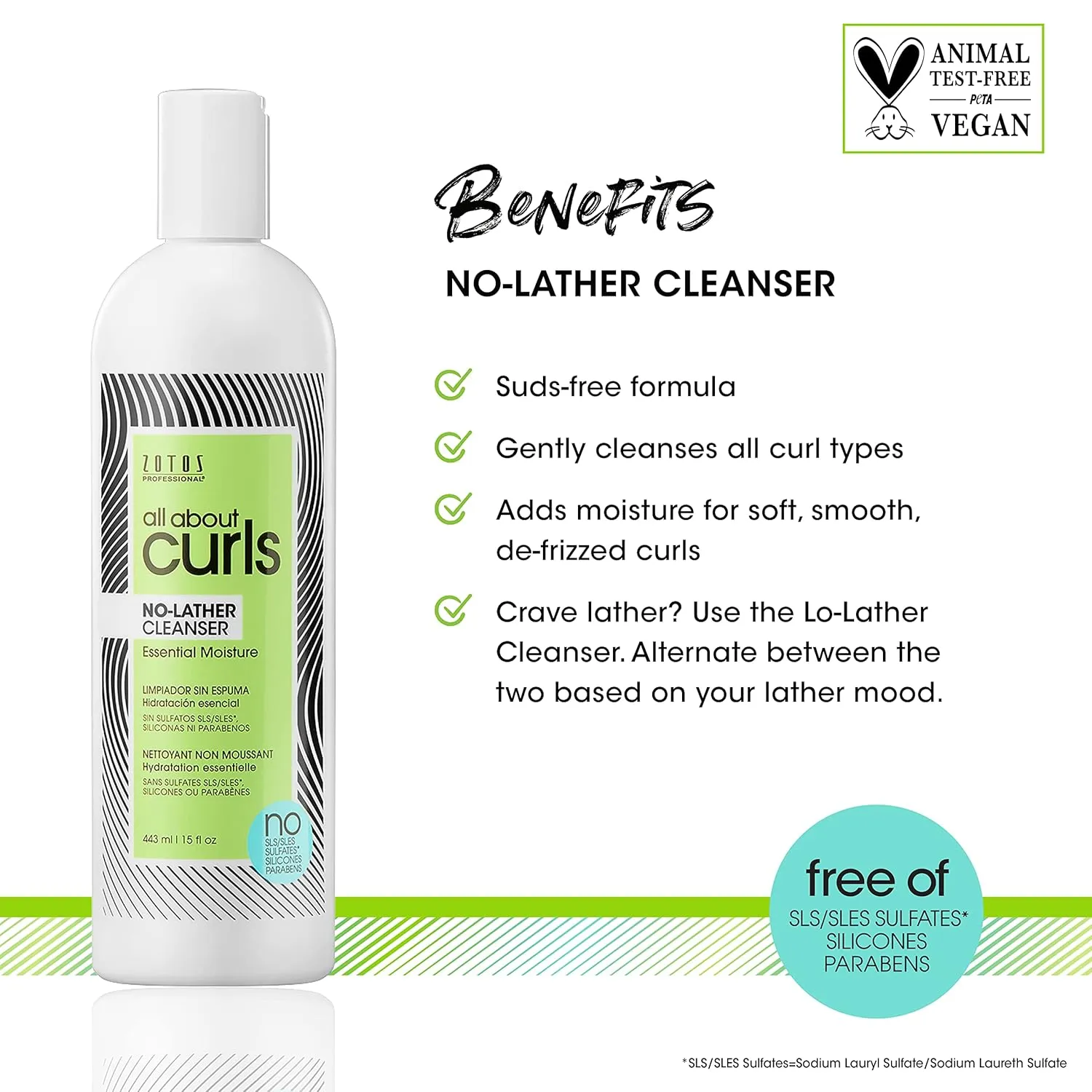 ALL ABOUT CURLS No-Lather Cleanser Shampoo | For Curly Hair | Essential Moisture | Gentle Cleansing | Suds-Free | Vegan & Cruelty Free | Sulfate & Paraben Free