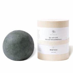 All-in-One Hempseed Gumball Shampoo Bar for All Scalp Care, Rosemary Oil for Hair Growth, Green Tea, Curly Hair, Dandruff & Itchy Scalp Shampoo Ball, Korean Skin Care, Wood Package (4.2 oz)