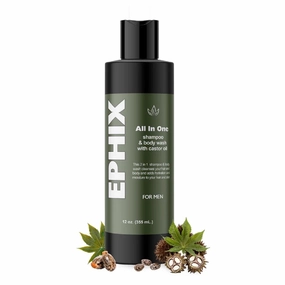 All-In-One Men's Shampoo & Body Wash with Castor Oil, 12 oz, 2-in-1 Formula