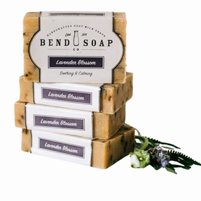 All Natural Goat Milk Soap - Handmade in USA - Soothe Cracked Skin, Relax and Exfoliate - Dry Skin Relief (Lavender Blossom, 4 Pack of 4.5oz)…