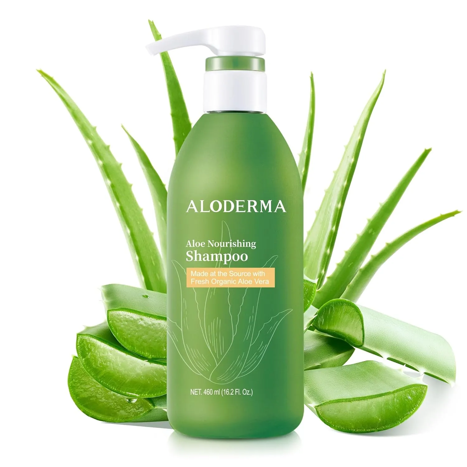 Aloderma Aloe Nourishing Shampoo Featuring Fresh, Organic Aloe Vera for Dry and Damaged Hair - Gently Cleanses and Moisturizes Dehydrated Hair for Soft, Healthy Hair - Alcohol, Paraben-Free - 16oz