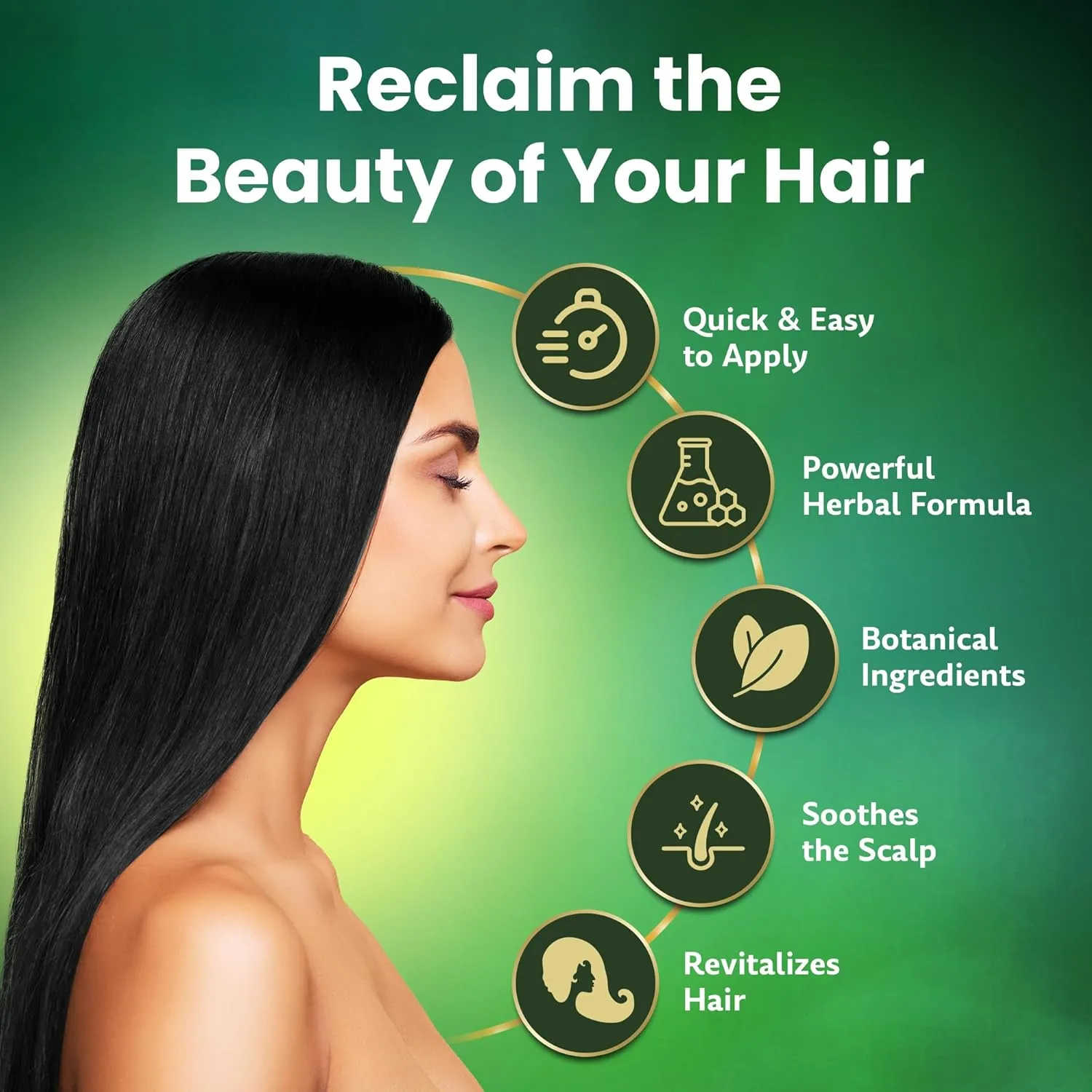 Ammonia-Free & Paraben Free Herbal Hair Shampoo - Hair Dye Shampoo for Women & Men - Natural Color and Herbal Nourishment - No Stain on Skin - Natural Black (400 ml)