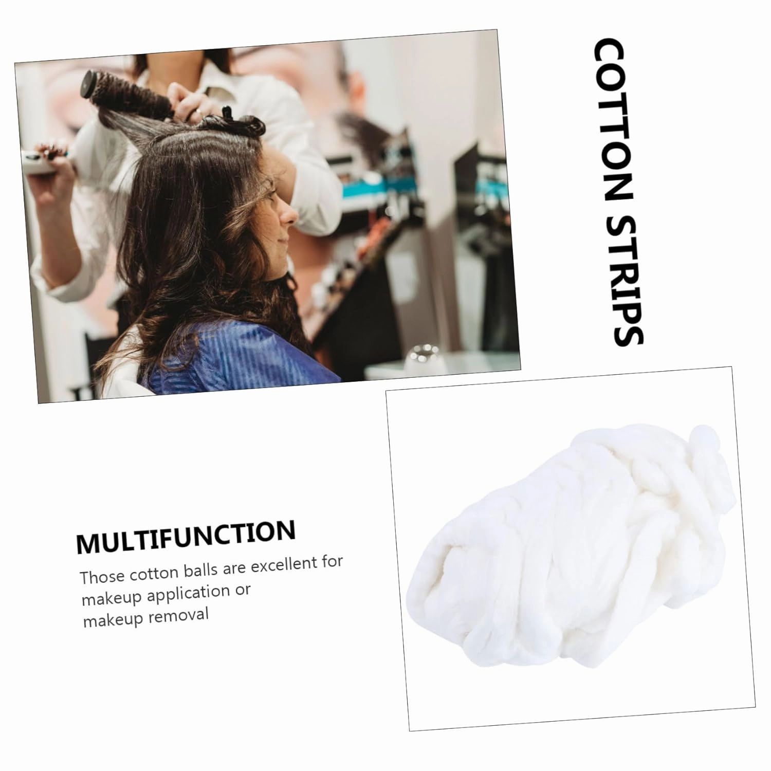 Angoily 2 Rolls Salon Grade Cotton Strips Pure Cotton Soft Strong Ideal for Shampoo Cape Nail Polish Remover Makeup Wipes