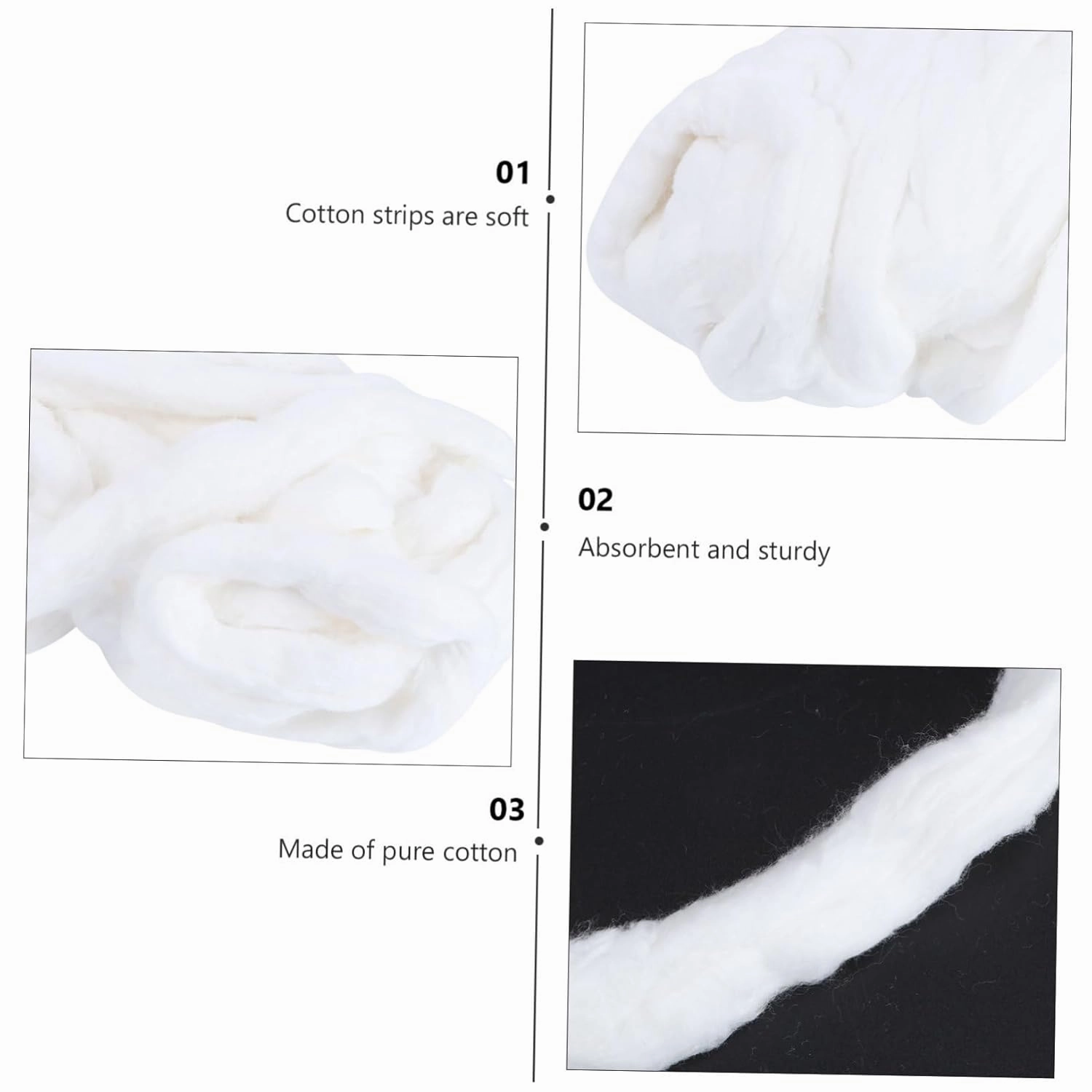 Angoily 2 Rolls Salon Grade Cotton Strips Pure Cotton Soft Strong Ideal for Shampoo Cape Nail Polish Remover Makeup Wipes