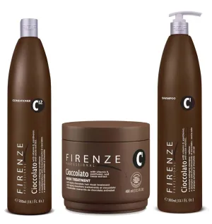 Anti-aging Care Bundle - Cioccolato Shampoo, Intense Conditioner and Cioccolato Mask Treatment Pack with Includes Gift Bag