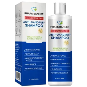 Anti-Dandruff Shampoo with Selenium Sulfide: For Flaky Scalp, Itching & Seborrheic Dermatitis Relief - Menthol & Lavender Oil - Moisturizing, Color Safe, Gentle for All Hair Types - 8.4oz