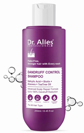 Anti-Dandruff Shampoo | Up to 100% Dandruff Reduction with Salicylic Acid (2%), Biotin, Aloe Vera & Tea Tree Oil | Flaky & Itchy Scalp Treatment | For Men & Women (250 ml)