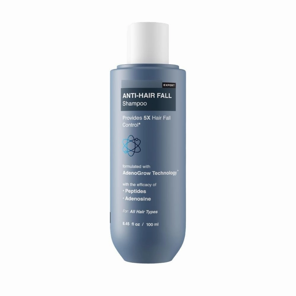 Anti Hair Fall Shampoo | 5x Hair Fall Control & Growth | Contains Biotin Adenosine, & Peptides | Rosemary, Rice Water, Hyaluronic Acid | For All Hair Types | For Women & Men | 100ml