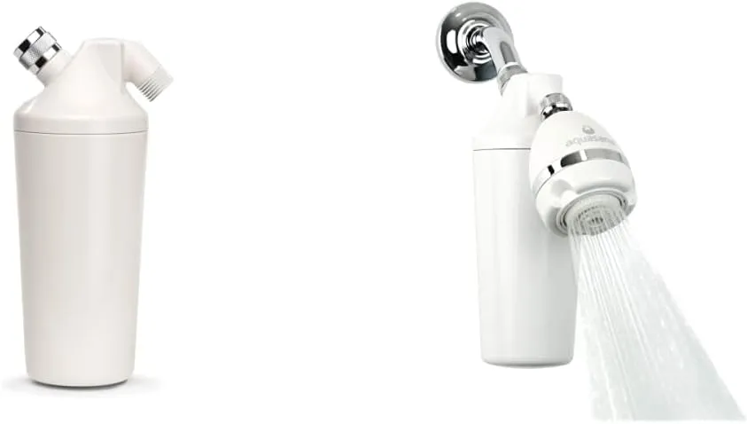 Aquasana Shower Filter System - Filters Over 90% Of Chlorine - Carbon & KDF Filtration Media - Soften Skin and Hair from Hard Water - AQ-4100NSH