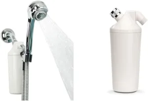 Aquasana Shower Water Filter System Max Flow Rate w/Handheld Wand - Filters Over 90% of Chlorine & Shower Water Filter System - Filters Over 90% Of Chlorine - Carbon & KDF Filtration Media - AQ-4100