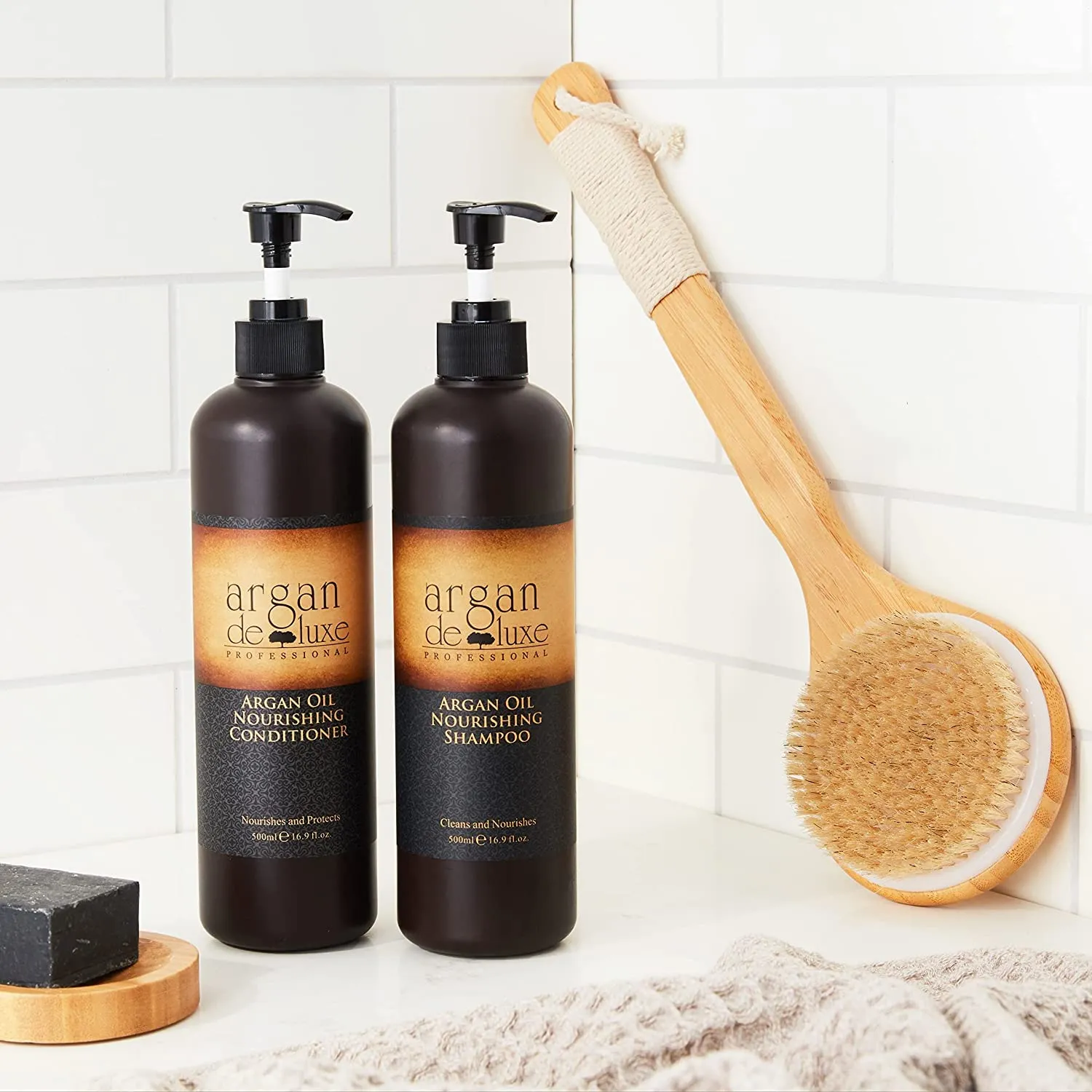 Argan De Luxe 100% Pure Organic Moroccan Argan Oil Nourishing MINT Shampoo & Conditioner 500ml (Shampoo Conditioner 500ml) by Argan Deluxe