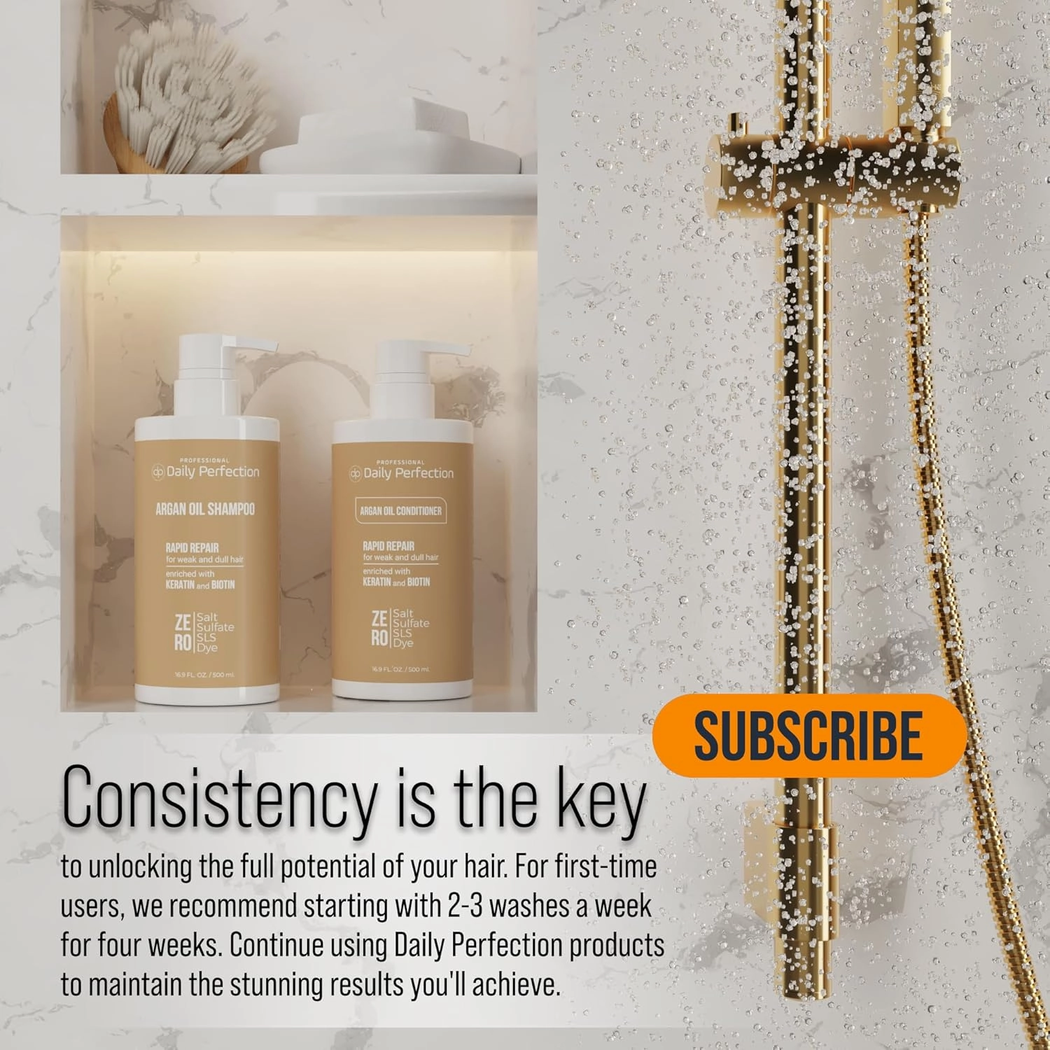 Argan Oil Shampoo to Repair and Protect Your Hair with Biotin and Keratin. Salon-Grade Formula, Salt-Free, Sulfate-Free, and Paraben-Free for Healthier, Shinier Hair.