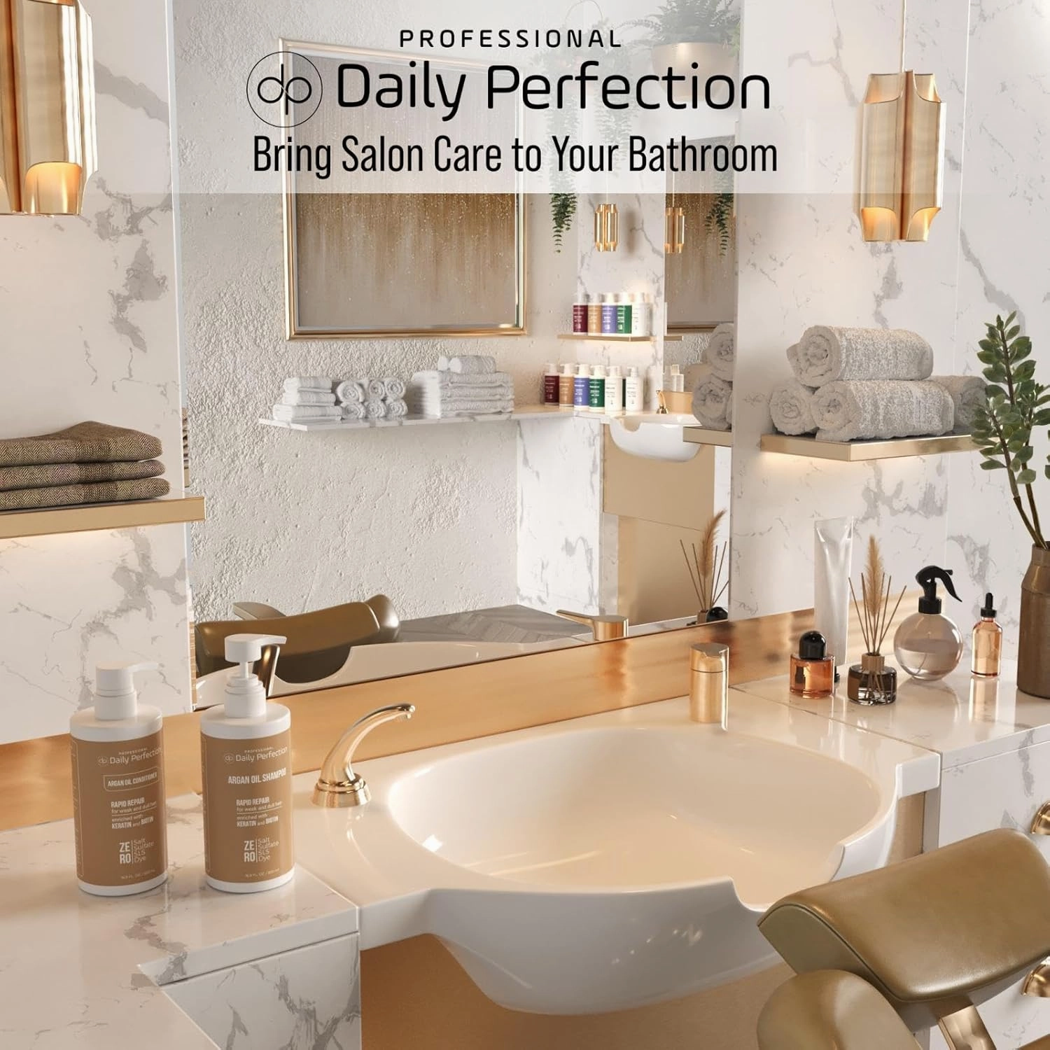 Argan Oil Shampoo to Repair and Protect Your Hair with Biotin and Keratin. Salon-Grade Formula, Salt-Free, Sulfate-Free, and Paraben-Free for Healthier, Shinier Hair.