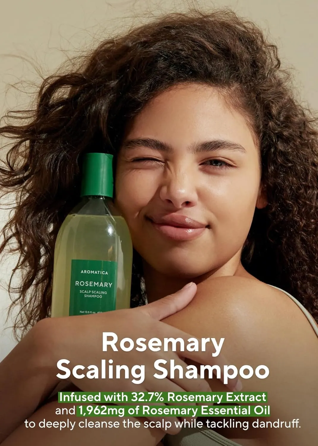 AROMATICA Rosemary Scalp Scaling Shampoo - Thinning Hair Loss Natural Rosemary Essential oil for Women - Vegan Hair Growth Biotin Shampoo - Free from Sulfate, Silicone, and Paraben (13.53 oz)