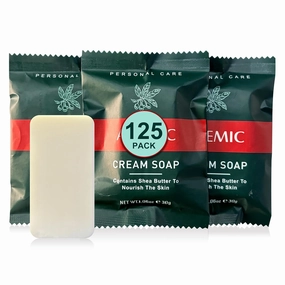 ASEMIC Cream Soap Bar for Face and Body, Travel Size, Hotel Amenities, 1.06 OZ (Pack of 125). Moisturizing Cream Soap with Shea Butter, Almond Oil and Aloe Vera for All Skin Types. Citrus Scent.