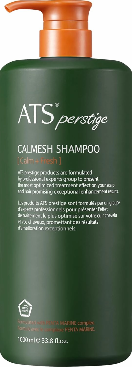 ATS Perstige Calmesh Headspa Shampoo, 1,000ML, 33.9 fl. oz, Refreshing with Organic Aloe and Soothing Silicone Free Shampoo