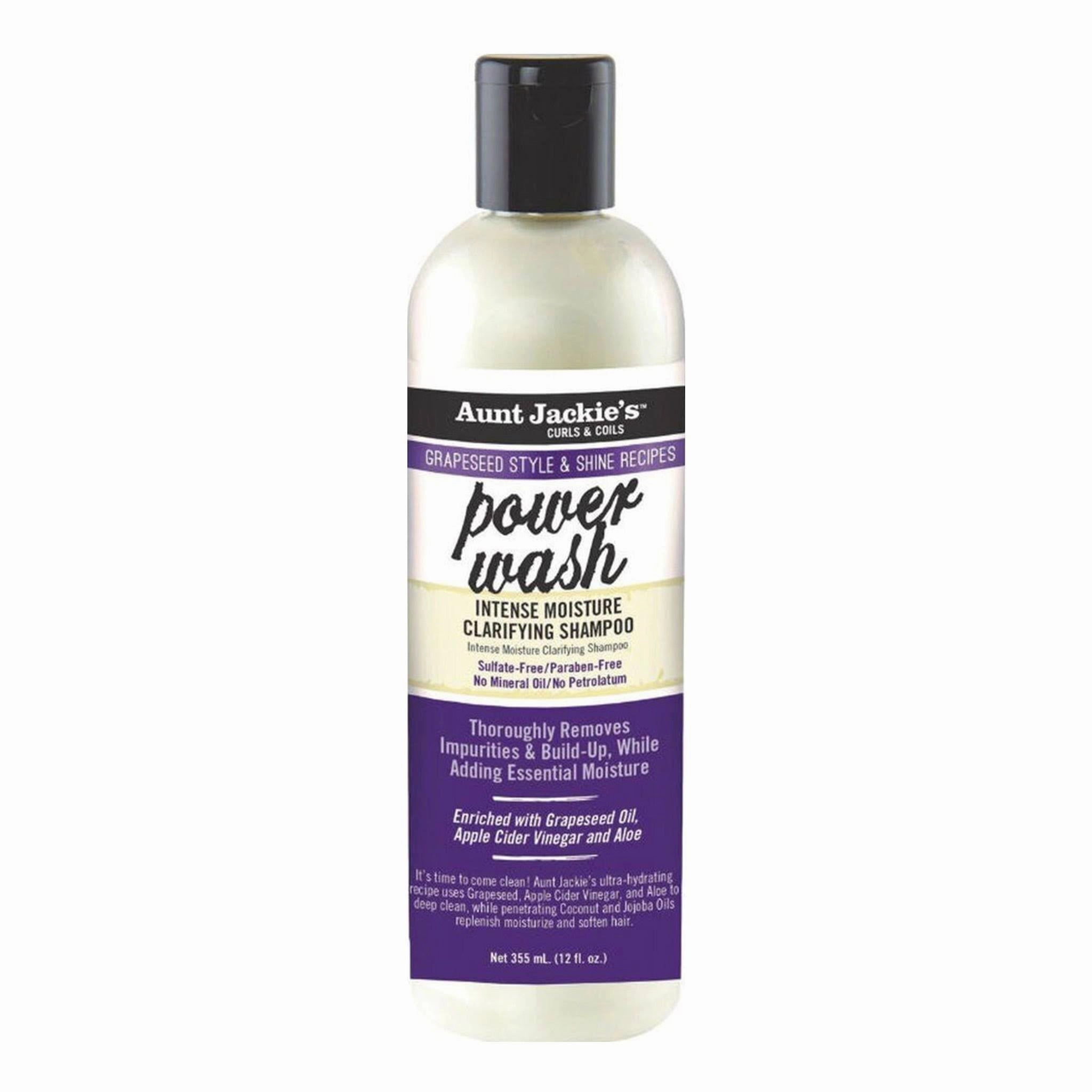 Aunt Jackie's Grapeseed Power Wash Intense Moisture Clarifying Shampoo 12oz