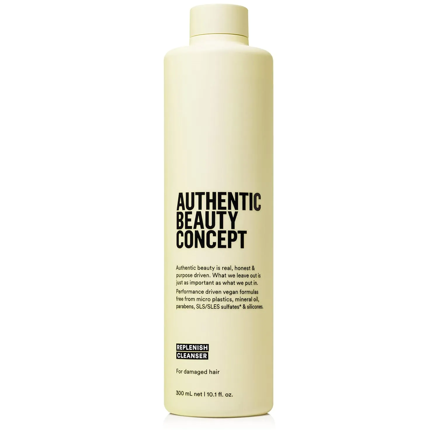 Authentic Beauty Concept Replenish Cleanser | Shampoo | Damaged Hair | Nourishes & Strengthens Hair | Vegan & Cruelty-free | Sulfate-free