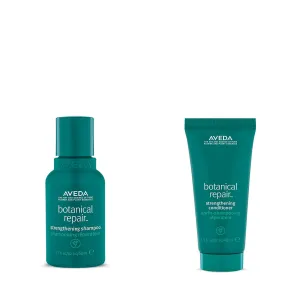 Aveda Botanical Repair Strengthening Shampoo & Conditioner Duo | Strengthens & Repairs Damaged Hair | Helps Prevent Breakage | Bond-Building | Silicone Free | Travel Size