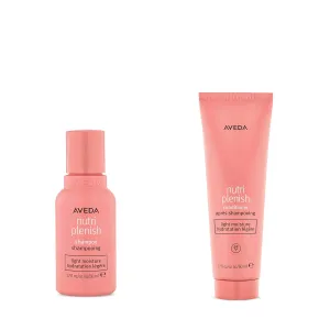 Aveda Nutriplenish Light Moisture Shampoo & Conditioner Duo | for Normal to Dry Hair | Organic Pomegranate Oil, Coconut Oil, Mango Butter | Travel Size
