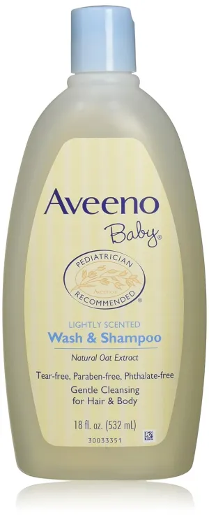 Aveeno Baby Wash & Shampoo, Lightly Scented, 8 Ounce (Pack of 1)