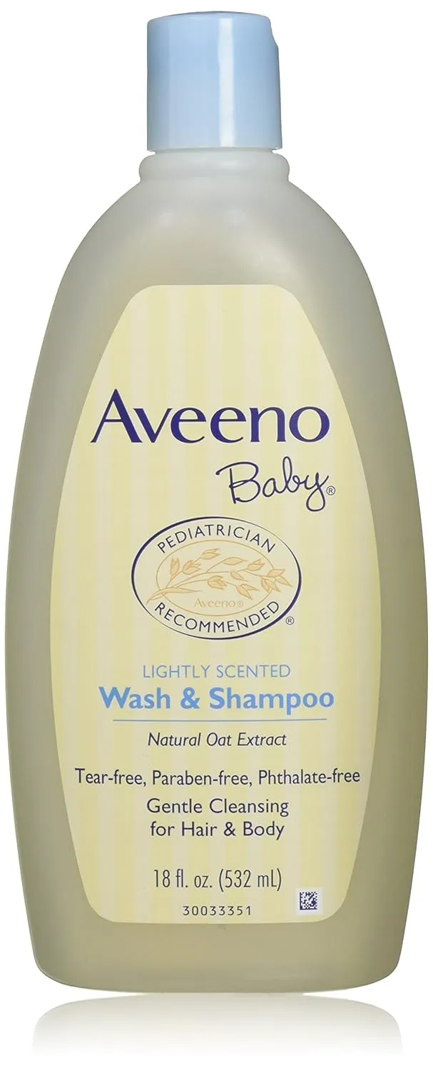 Aveeno Baby Wash & Shampoo, Lightly Scented, 8 Ounce (Pack of 1)