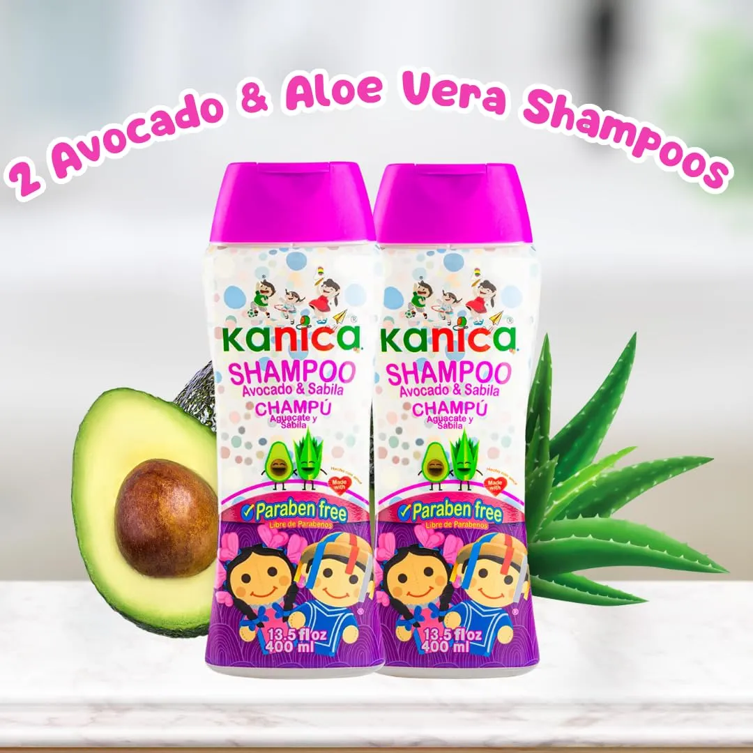 Avocado & Aloe Vera -Kids Shampoo - Paraben-Free Hair Shampoo - Cruelty-Free Gentle Shampoo Hair Care for Deep Clean & Detangle Ingredients for Hydrated, Shiny Hair - 13.5 fl oz