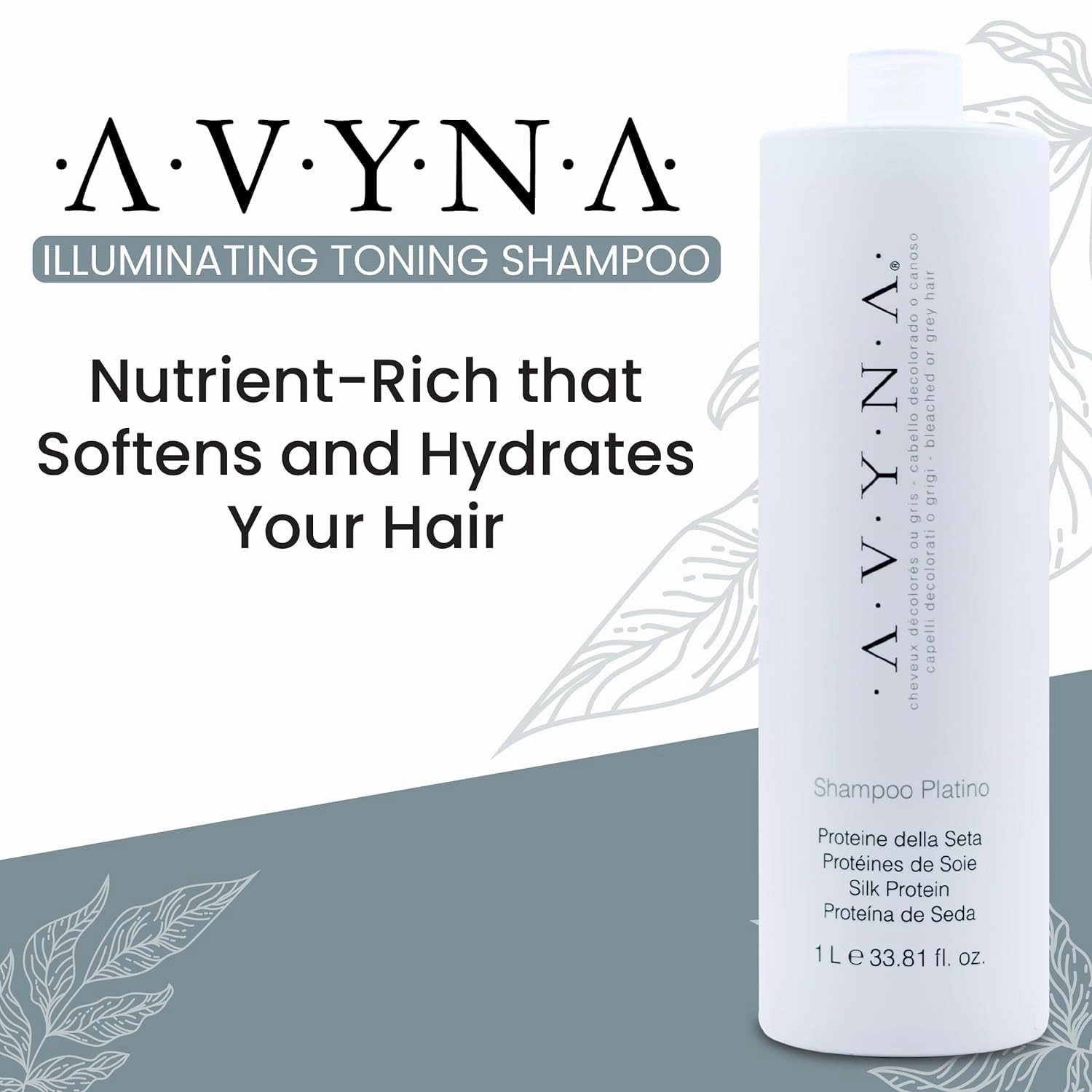 Avyna Purple Shampoo for Blonde and Grey Hair 33.8 Fl Oz