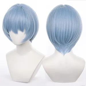 Ayanami Rei Cosplay Rei Wig Eva Short Light Blue Anime Wig Short Bob with Bangs Heat Resistant Hairwig for Cosplay Costume Anime Halloween (Rei)