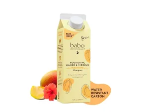 Babo Botanicals Nourishing Mango & Hibiscus Shampoo   Bundle with Conditioner- For Dry, Damaged, Color-Treated Hair – Moisturize & Soften - Passion Fruit Ferment for scalp