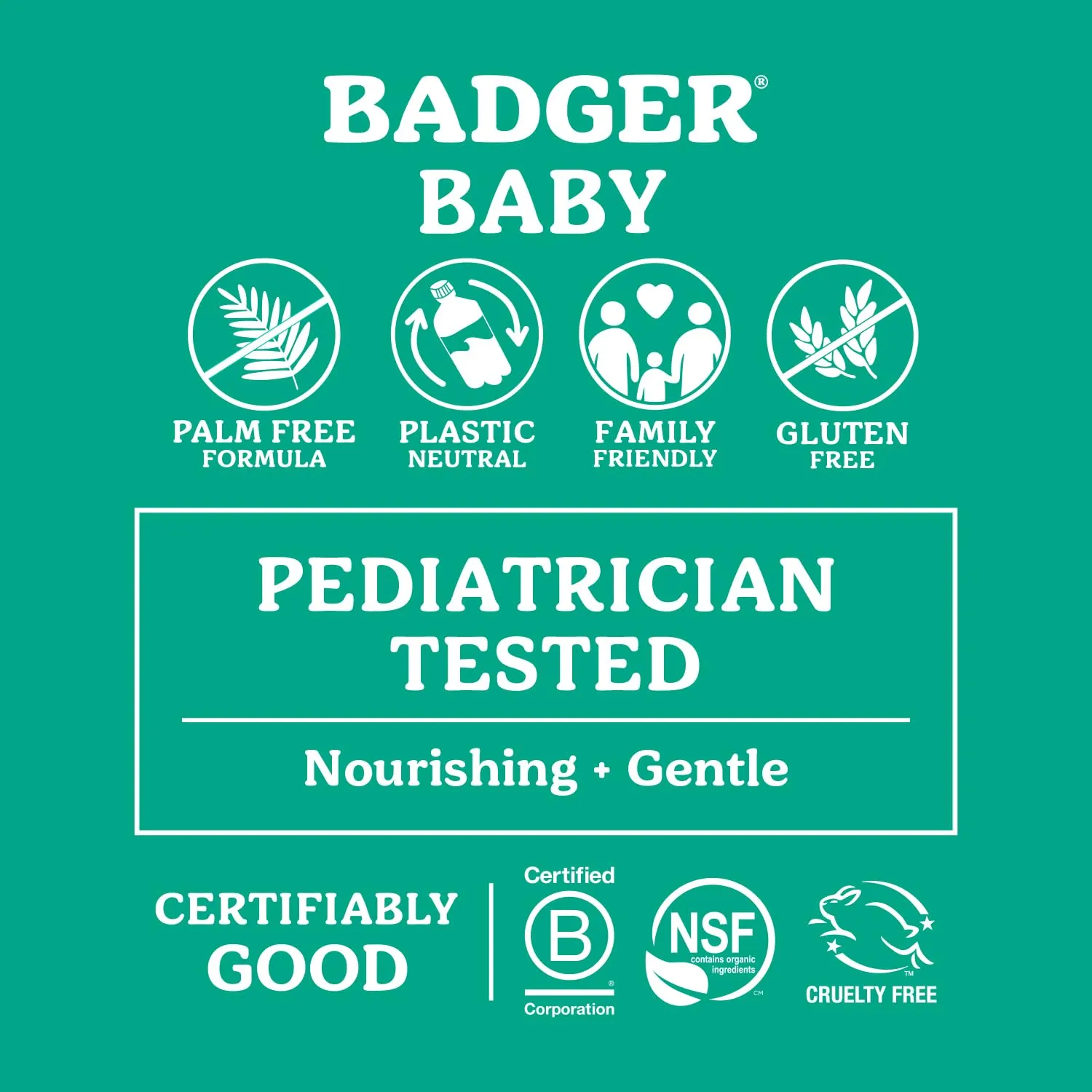 Badger Foaming Baby Shampoo and Body Wash, Gentle Organic Baby Wash w/Mild Calming Scent of Lavender, Long Lasting Foam & Easy to Use Sustainable Bottle, 10 fl oz, 2-Pack