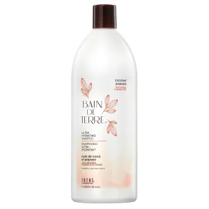 Bain de Terre Coconut Papaya Ultra Hydrating Shampoo, Moisture Quench for Dry, Damaged Hair, with Argan & Monoi Oils, Paraben-Free, Color-Safe, Vegan