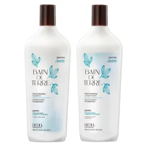 Bain de Terre Jasmine Moisturizing Shampoo, Luxurious Hydration for Dry Hair with Argan & Monoi Oils, Paraben-Free, Color-Safe, Vegan