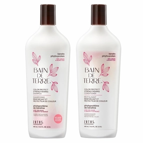 Bain de Terre Keratin Phyto-Protein Color Protect Strengthening Shampoo, Color-Safe Strengthening for Weak & Damaged Hair, Sulfate-Free, Paraben-Free